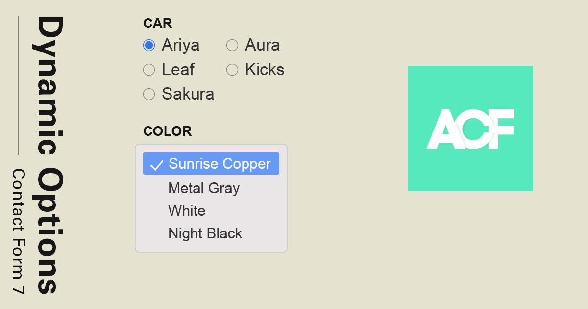 Contact Form 7 Dynamic Data Options with Advanced Custom Fields